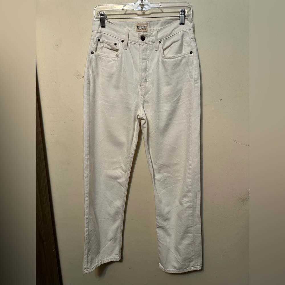 Ética Bryce High Rise Tyler Vintage Straight Leg White Jean Size 26 Ethically‎